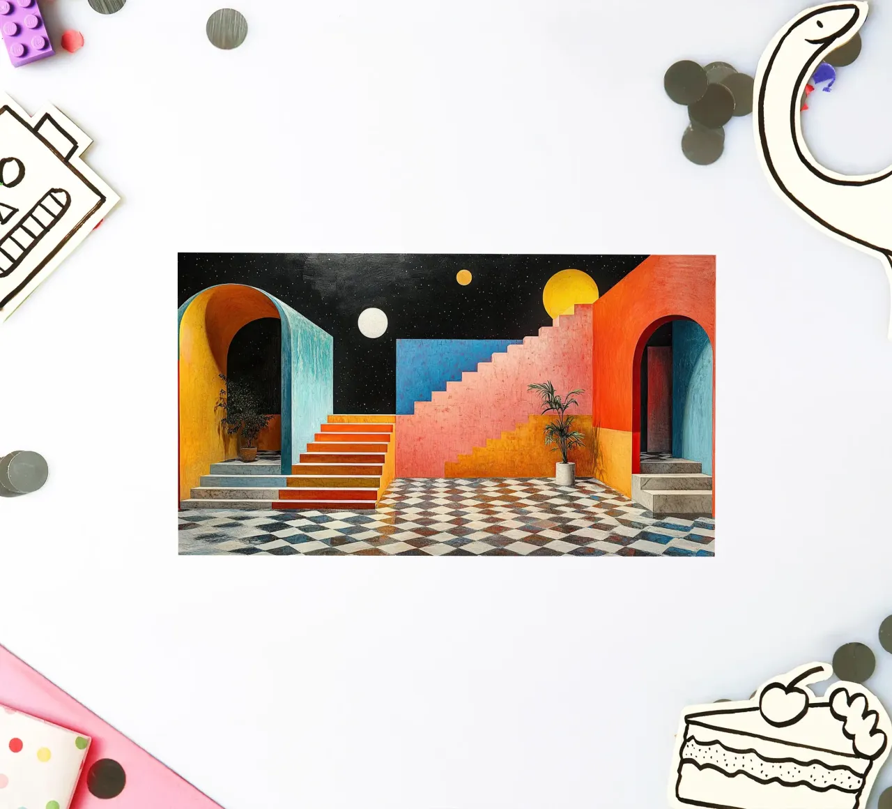 Surrealism Architecture Design Geometry sticker by Nikis Art Studio