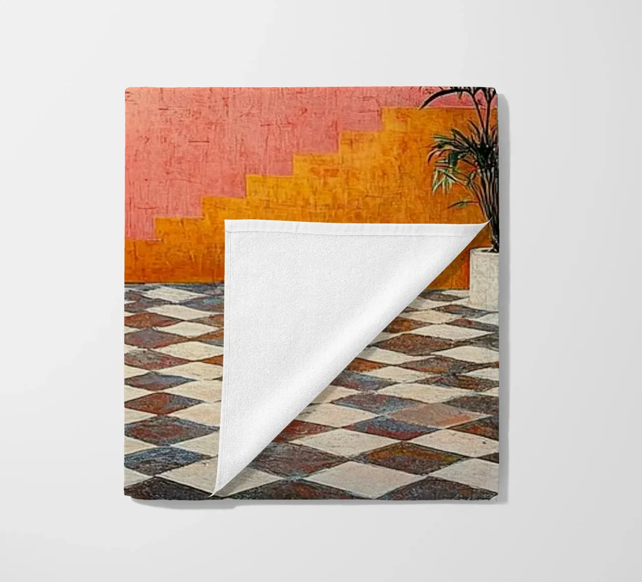 Surrealism Architecture Design Geometry beach towel by Nikis Art Studio