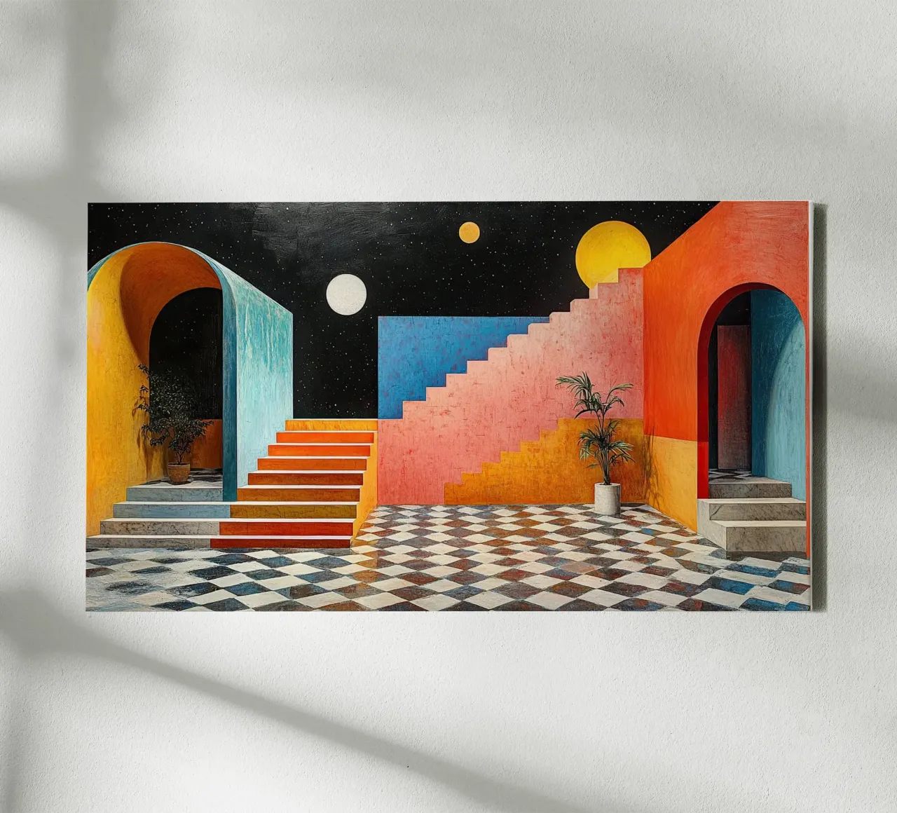 Surrealism Architecture Design Geometry canvas by Nikis Art Studio