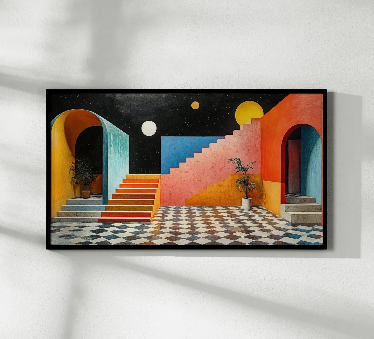 Surrealismo Architettura Design Geometria poster con telaio in alluminio da Nikis Art Studio