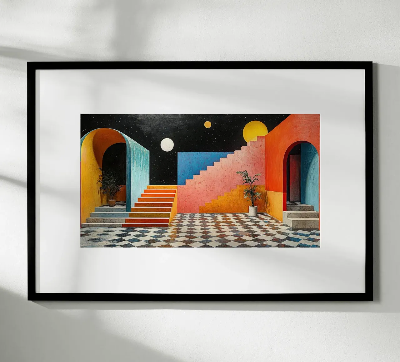 Surrealismo Architettura Design Geometria poster con telaio in alluminio da Nikis Art Studio