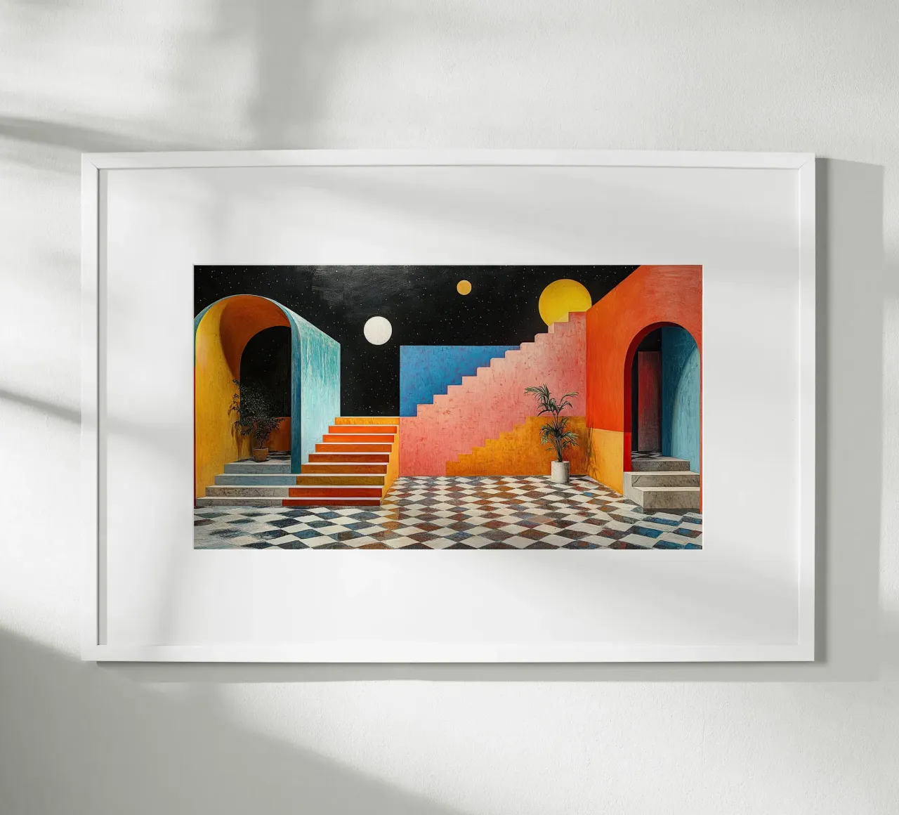 Surrealismo Architettura Design Geometria poster con telaio in alluminio da Nikis Art Studio