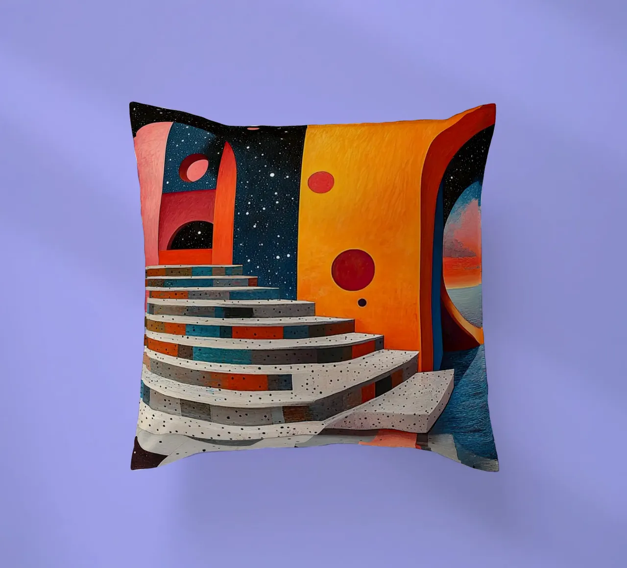 Surrealism Architecture Design Geometry decorative cushion by Nikis Art Studio