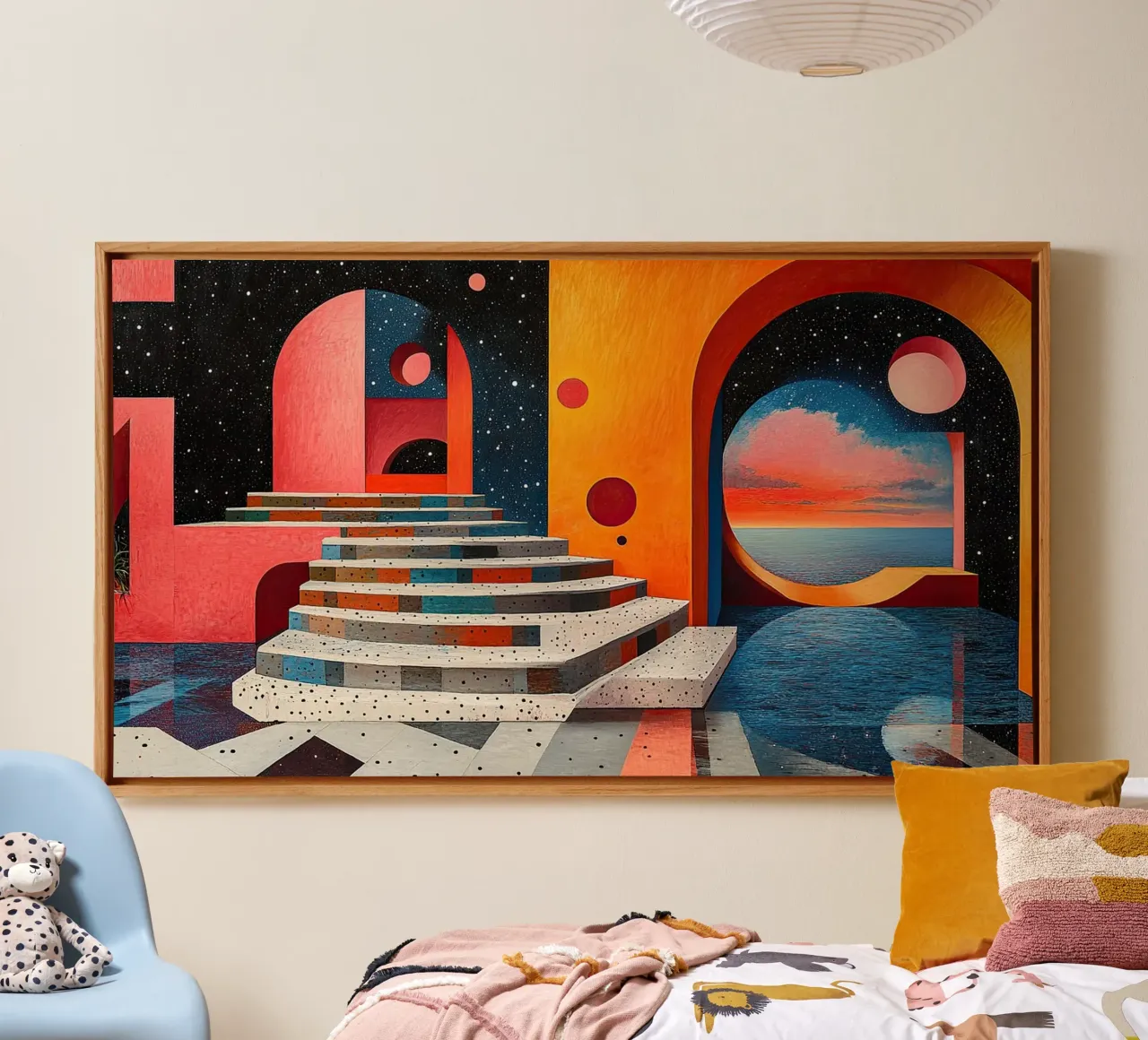 Surrealismus Architektur Design Geometrie Leinwand von Nikis Art Studio
