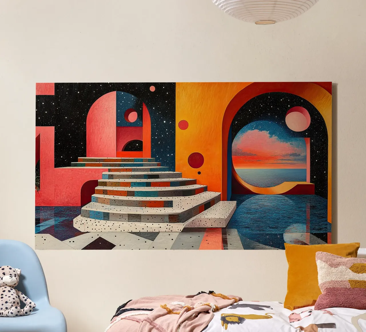 Surrealism Architecture Design Geometry canvas by Nikis Art Studio