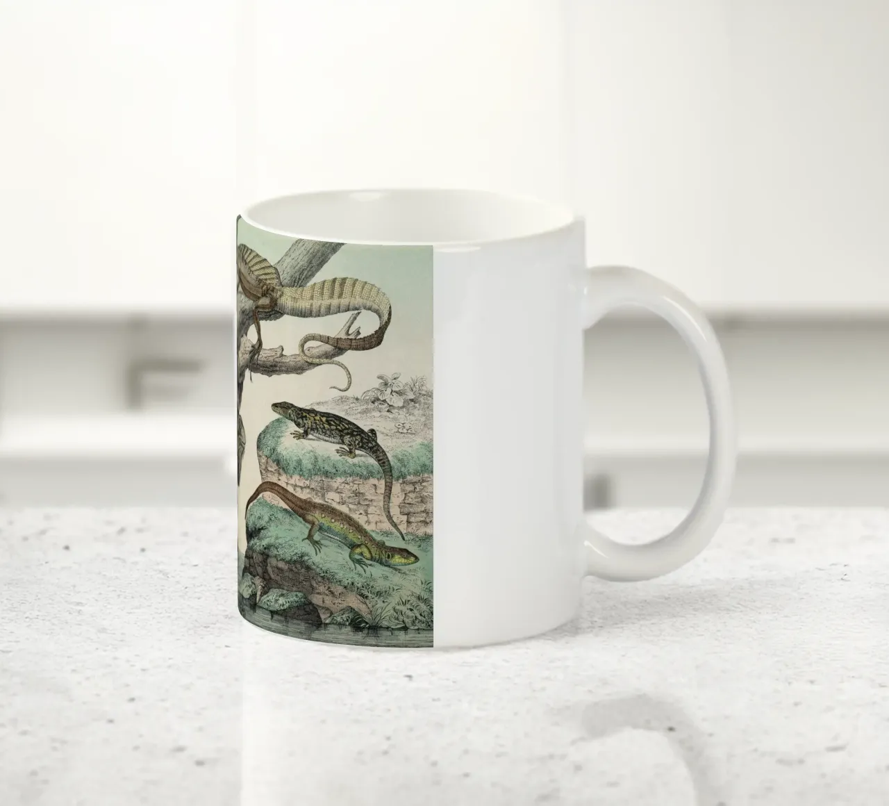 Vintage Schubert 1 Echsen 5 tazza in ceramica da Vintage Print Collection