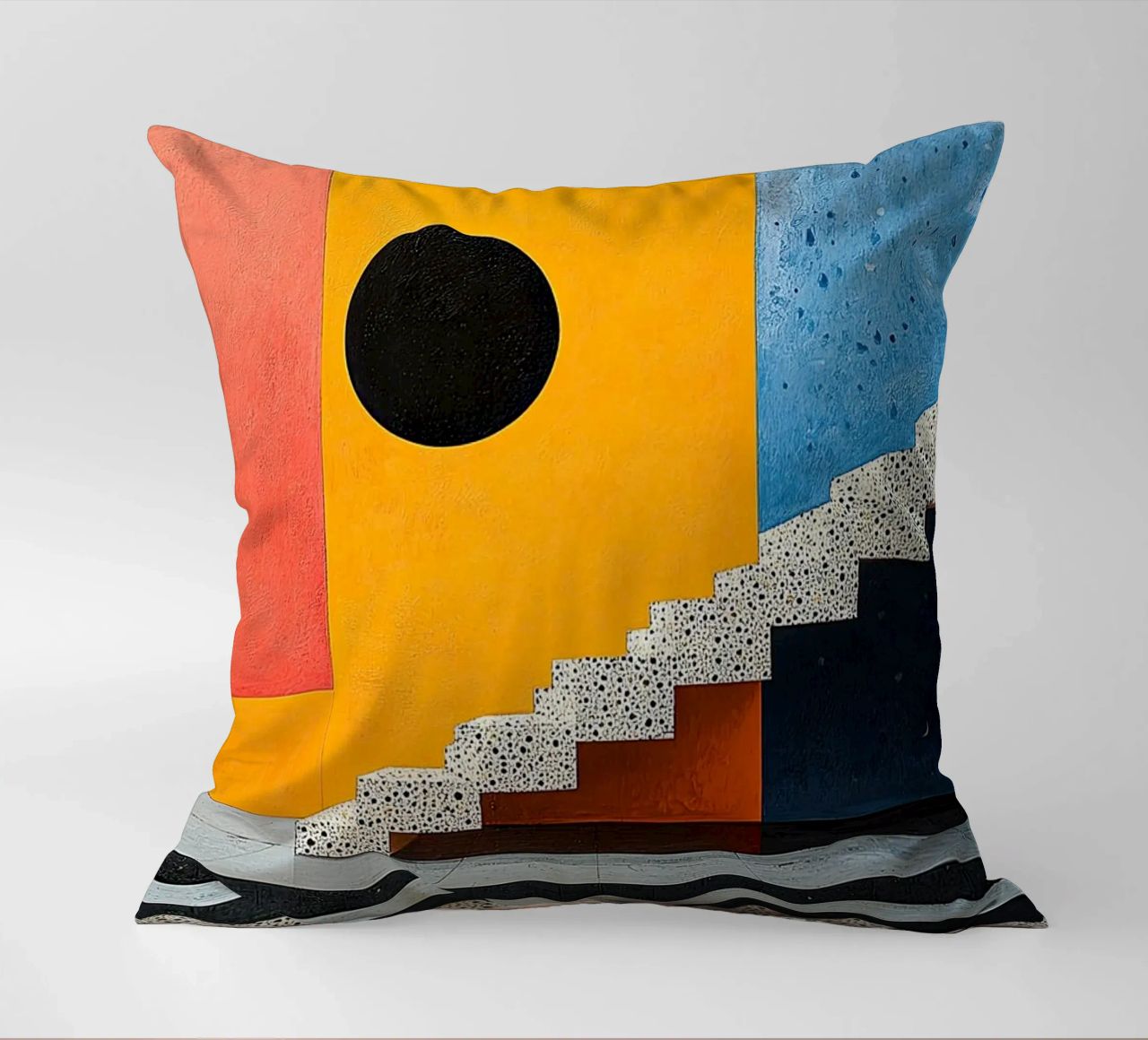 Surrealism Architecture Design Geometry decorative cushion by Nikis Art Studio