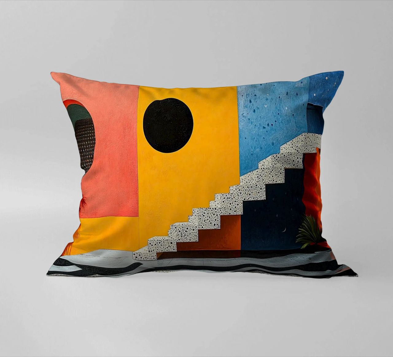 Surrealism Architecture Design Geometry decorative cushion by Nikis Art Studio