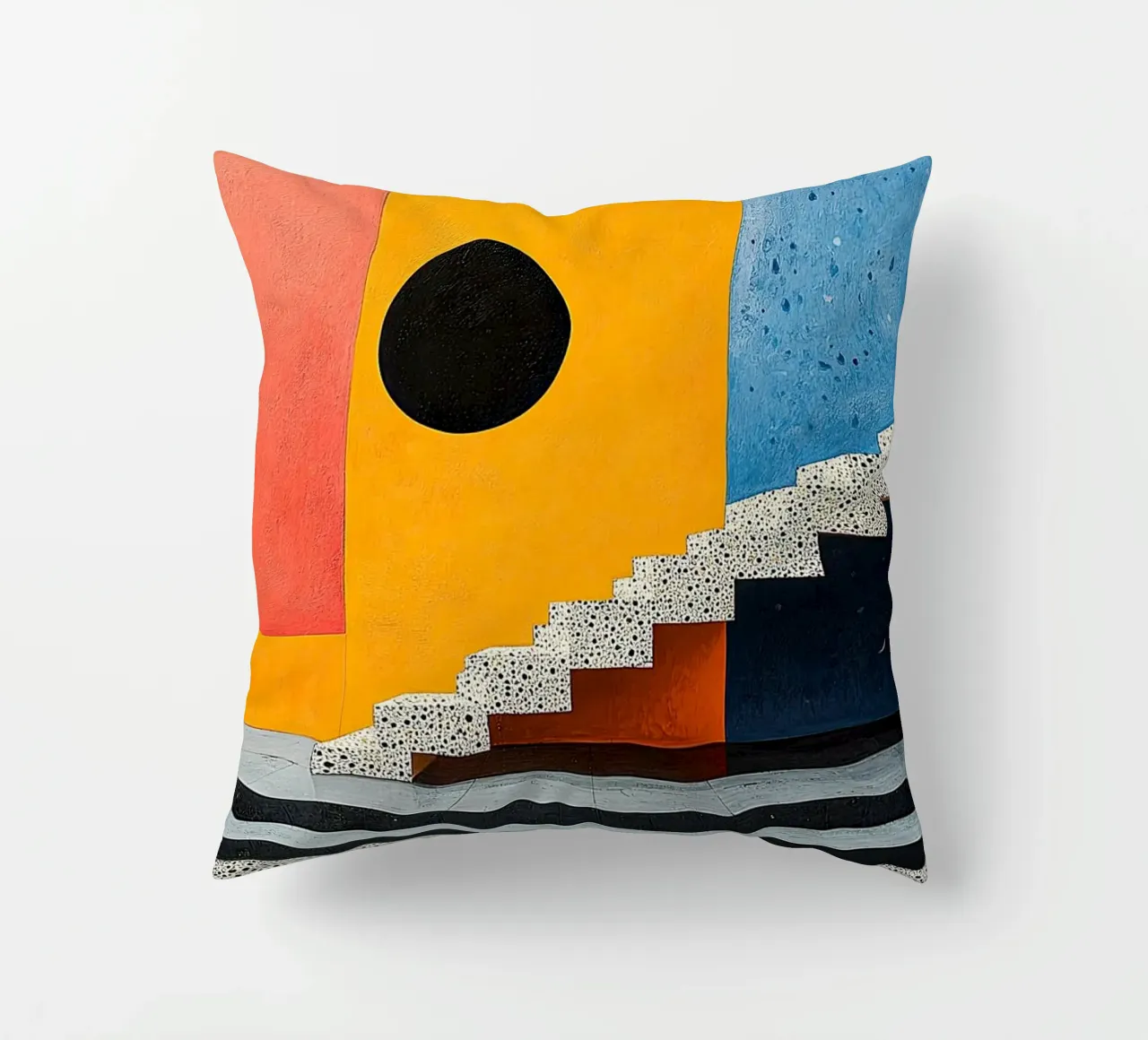 Surrealismus Architektur Design Geometrie Kissen von Nikis Art Studio