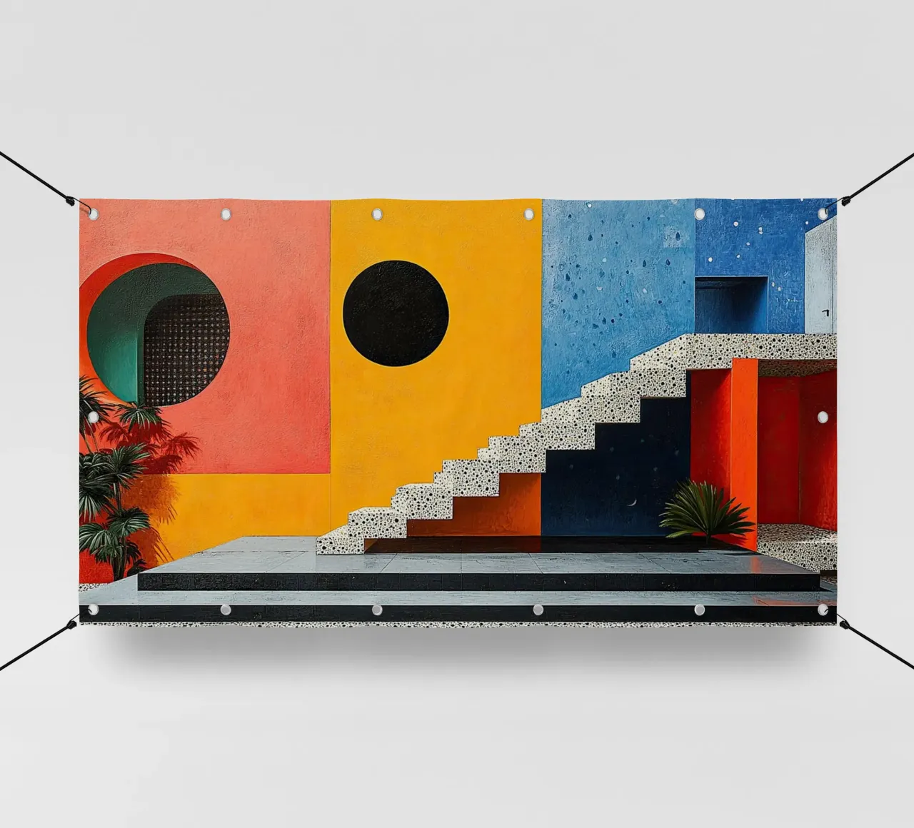 Surréalisme Architecture Design Géométrie bâche pvc de Nikis Art Studio