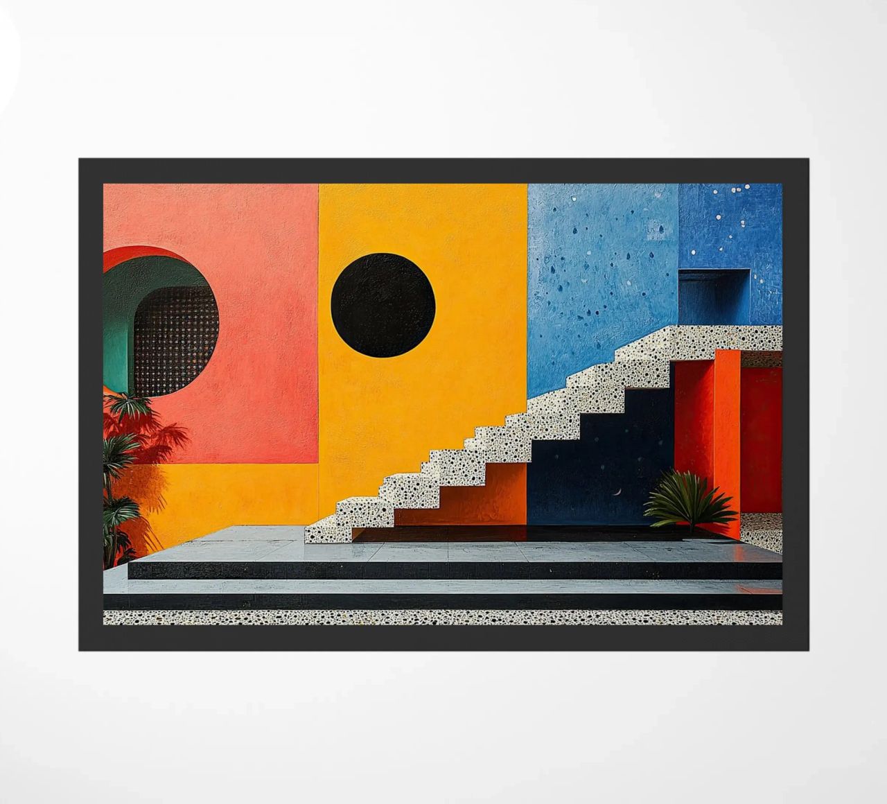 Surrealism Architecture Design Geometry doormat by Nikis Art Studio