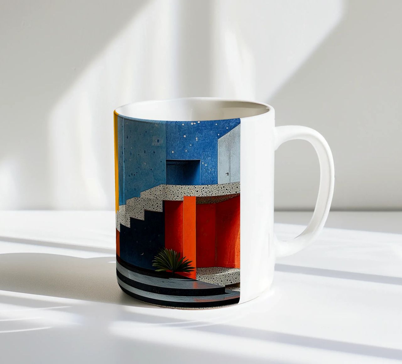 Surrealism Architecture Design Geometry ceramic mug by Nikis Art Studio