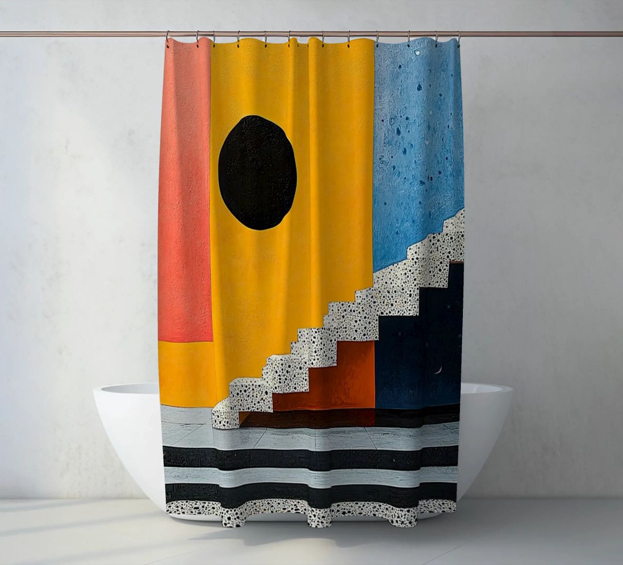 Surrealism Architecture Design Geometry shower curtain by Nikis Art Studio