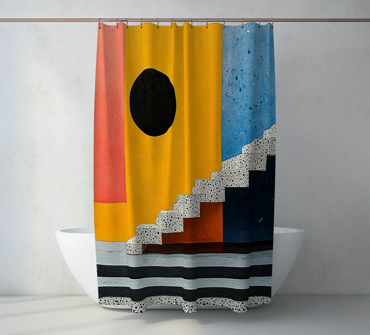 Surrealismus Architektur Design Geometrie Duschvorhang von Nikis Art Studio