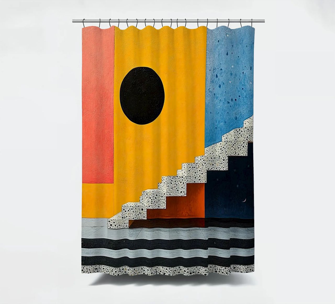 Surrealism Architecture Design Geometry shower curtain by Nikis Art Studio