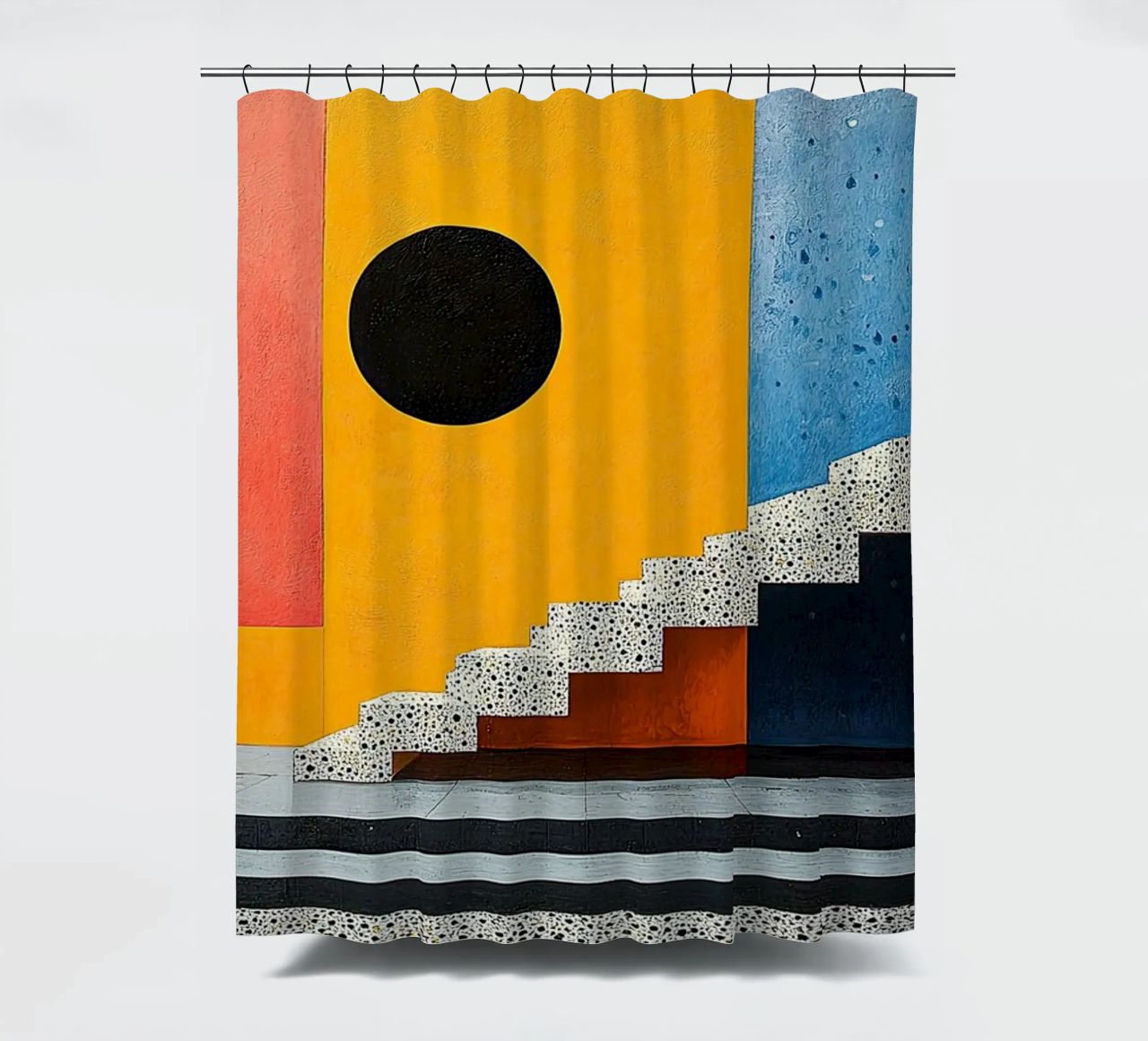 Surrealism Architecture Design Geometry shower curtain by Nikis Art Studio