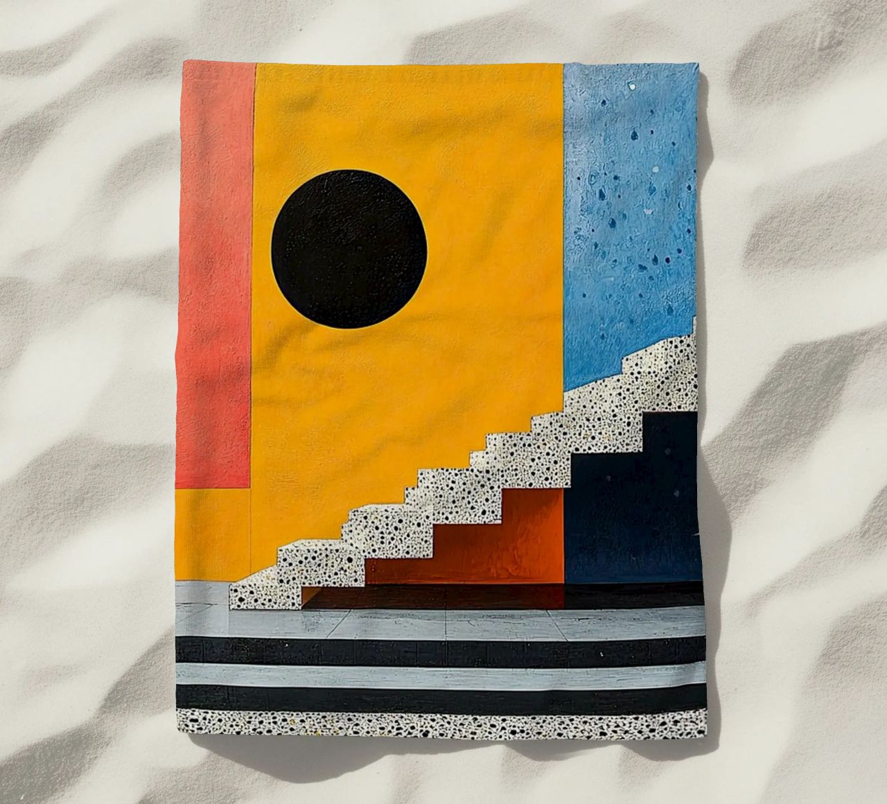 Surrealism Architecture Design Geometry beach towel by Nikis Art Studio