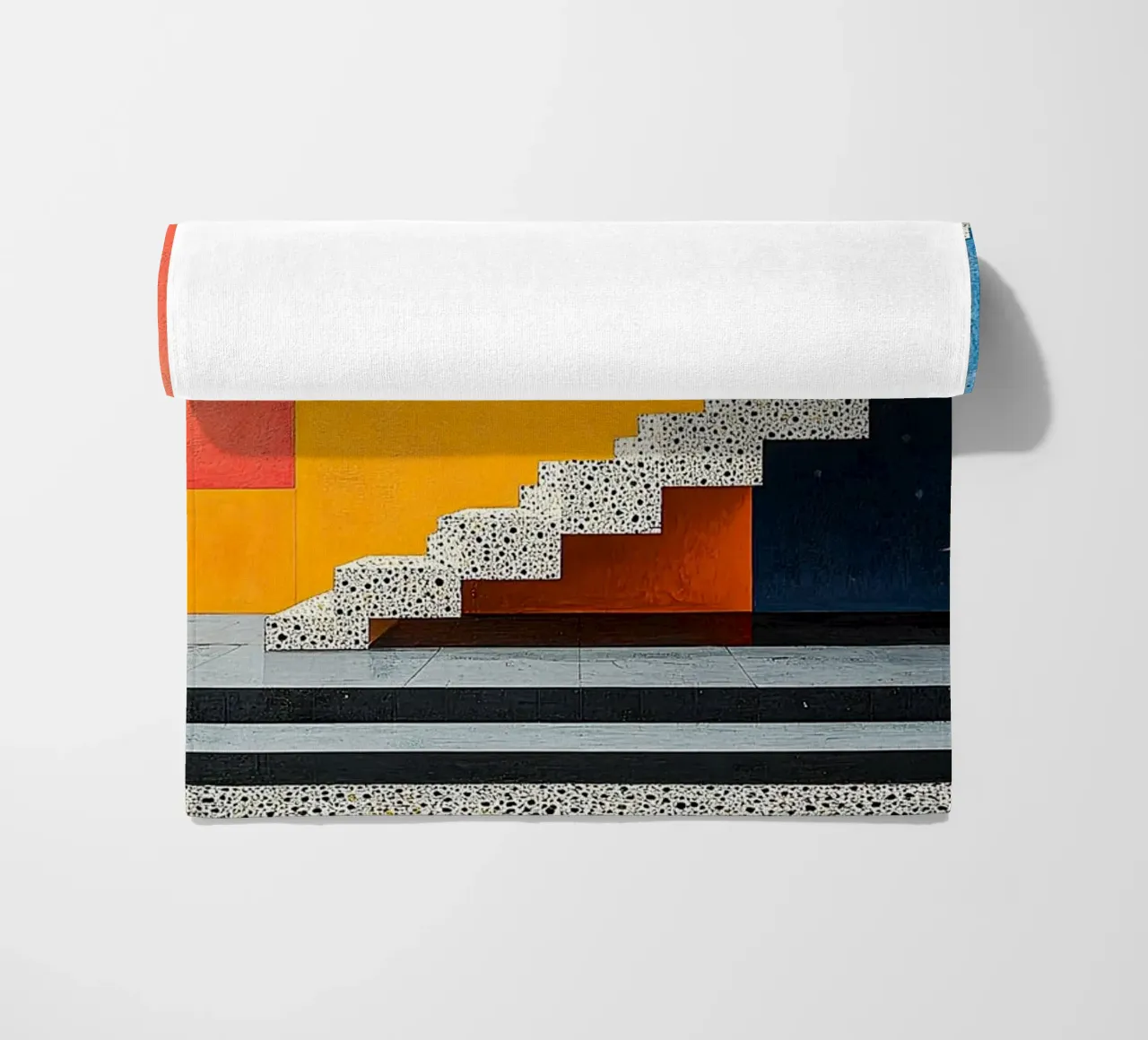 Surrealismus Architektur Design Geometrie Strandtuch von Nikis Art Studio