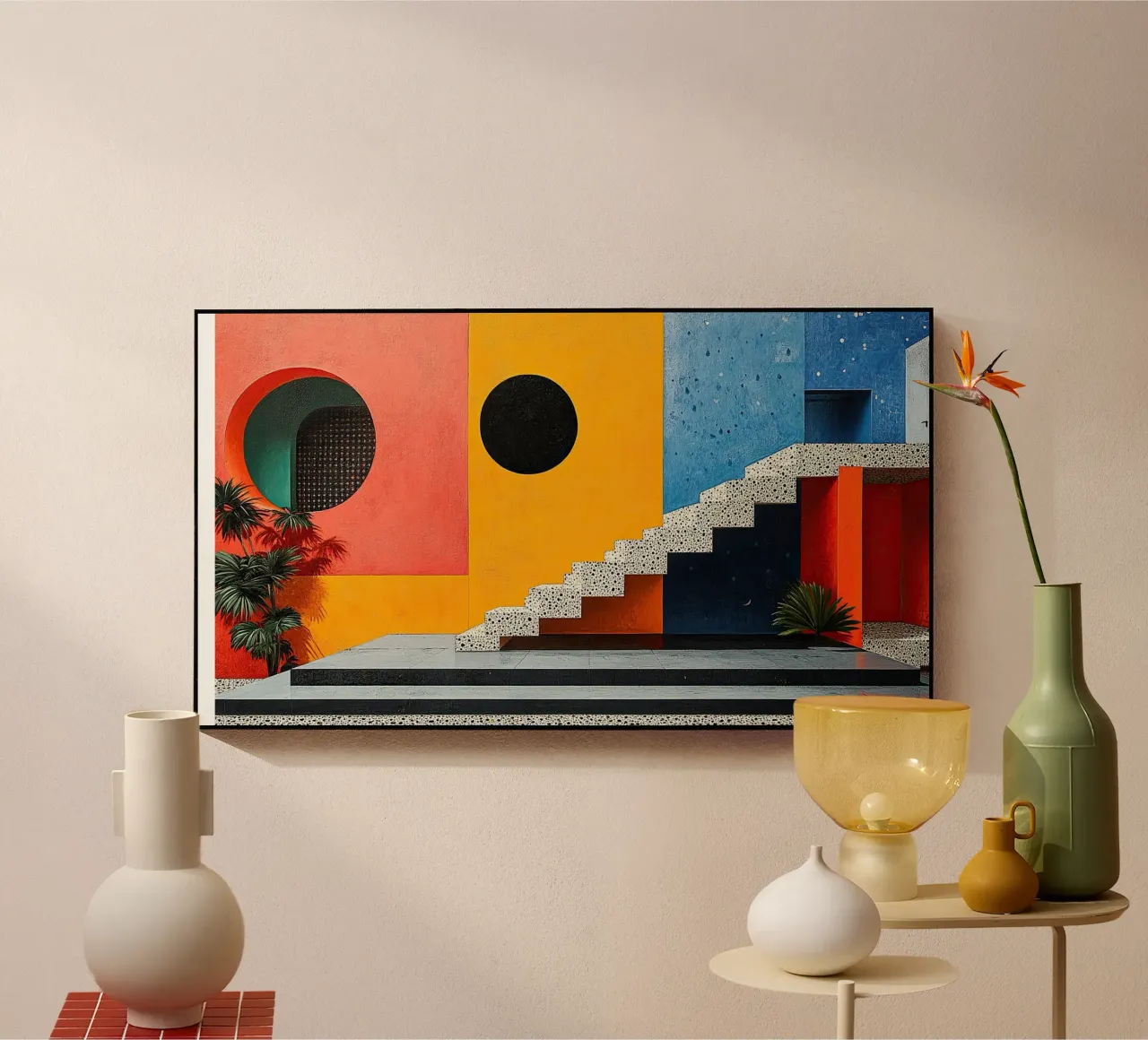 Surrealisme Architectuur Ontwerp Meetkunde acryl van Nikis Art Studio
