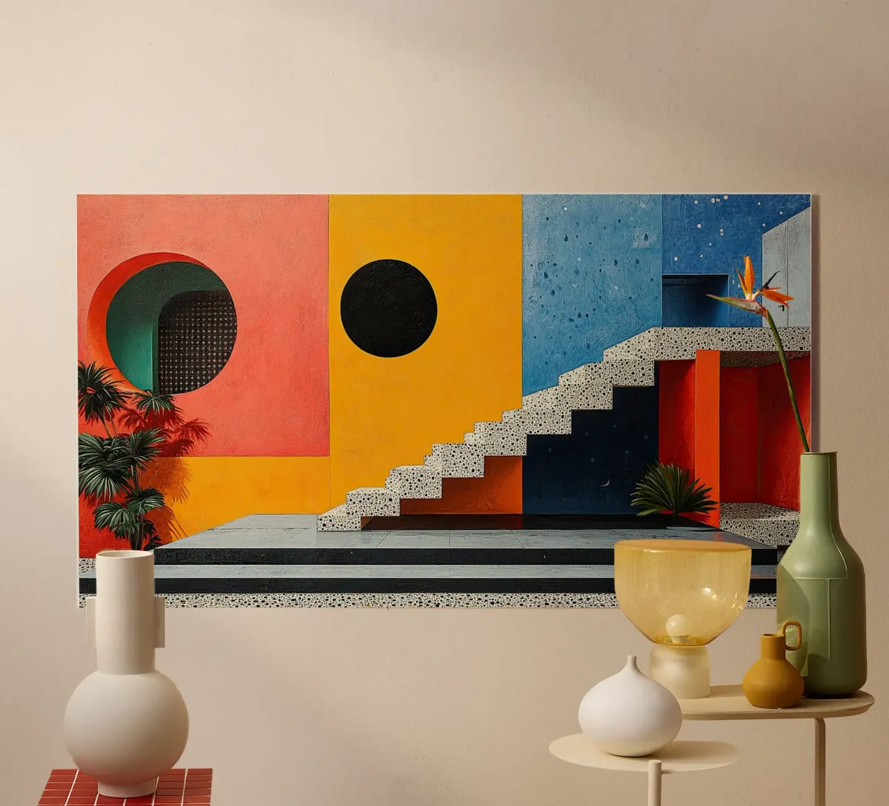Surrealismus Architektur Design Geometrie Acryl-Glas von Nikis Art Studio