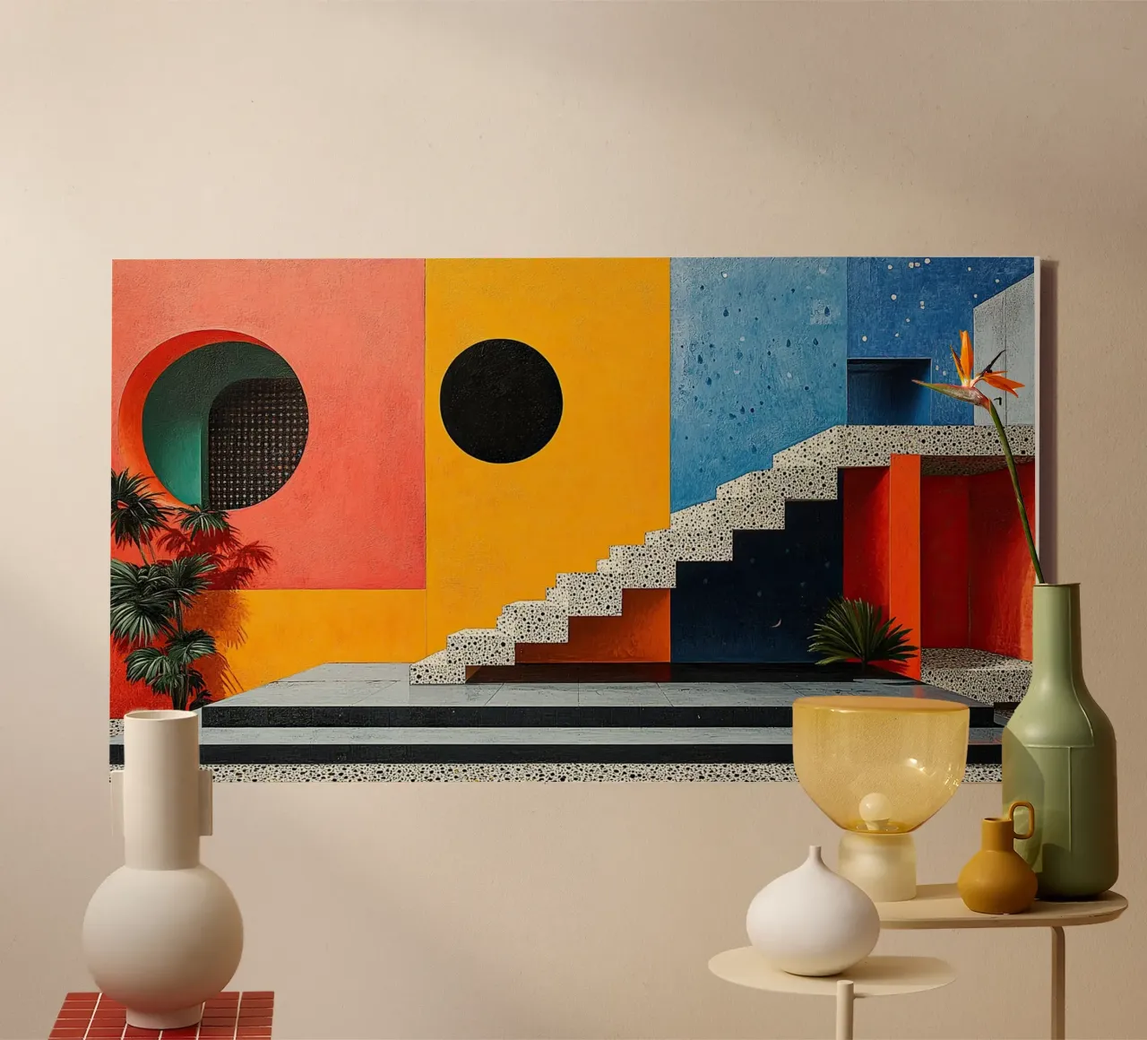 Surrealism Architecture Design Geometry canvas by Nikis Art Studio