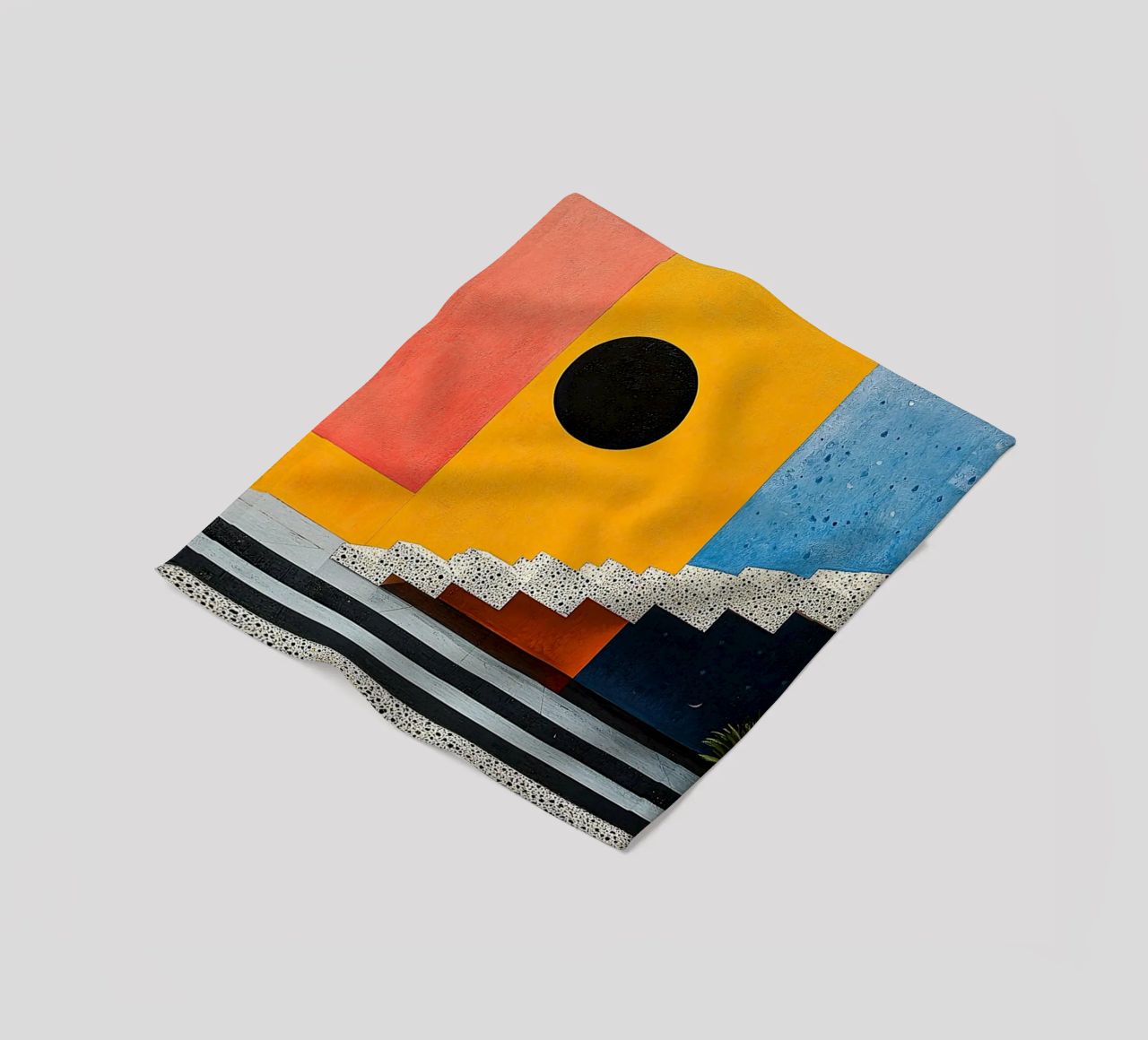 Surrealism Architecture Design Geometry fleece blanket by Nikis Art Studio