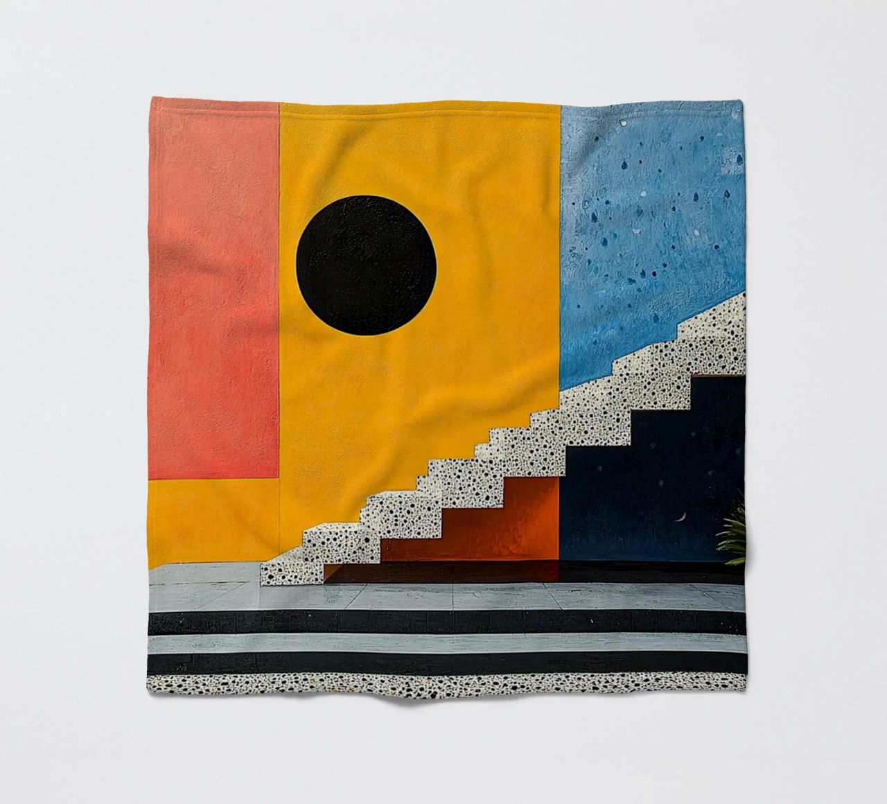 Surrealism Architecture Design Geometry fleece blanket by Nikis Art Studio