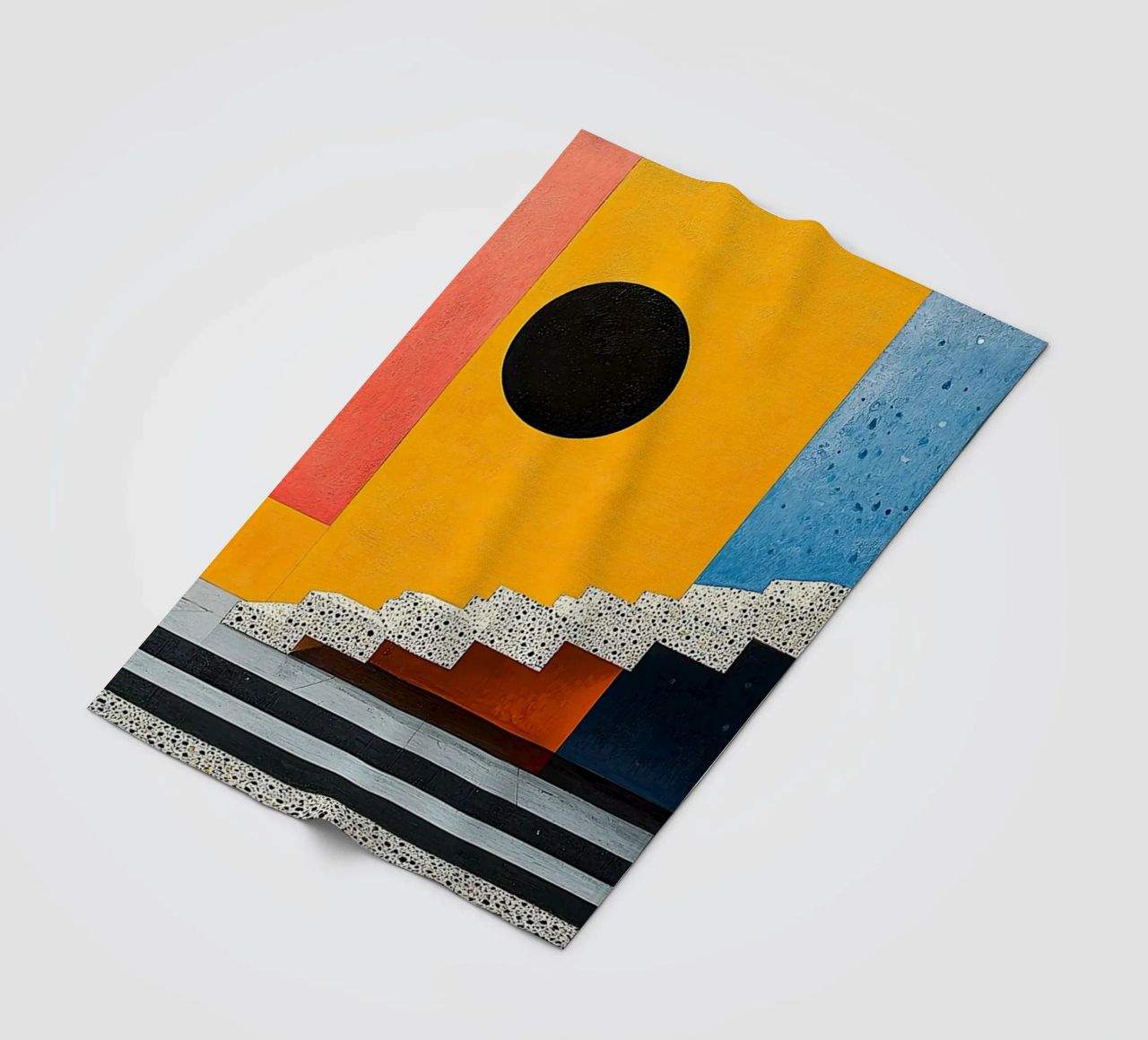 Surrealism Architecture Design Geometry fleece blanket by Nikis Art Studio