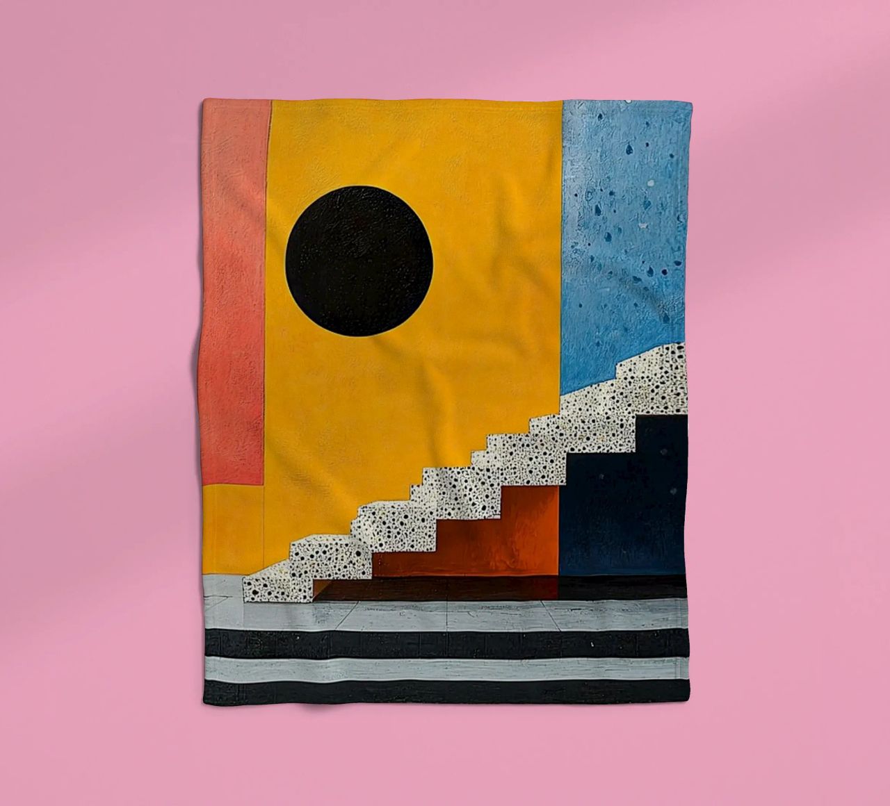 Surrealism Architecture Design Geometry fleece blanket by Nikis Art Studio