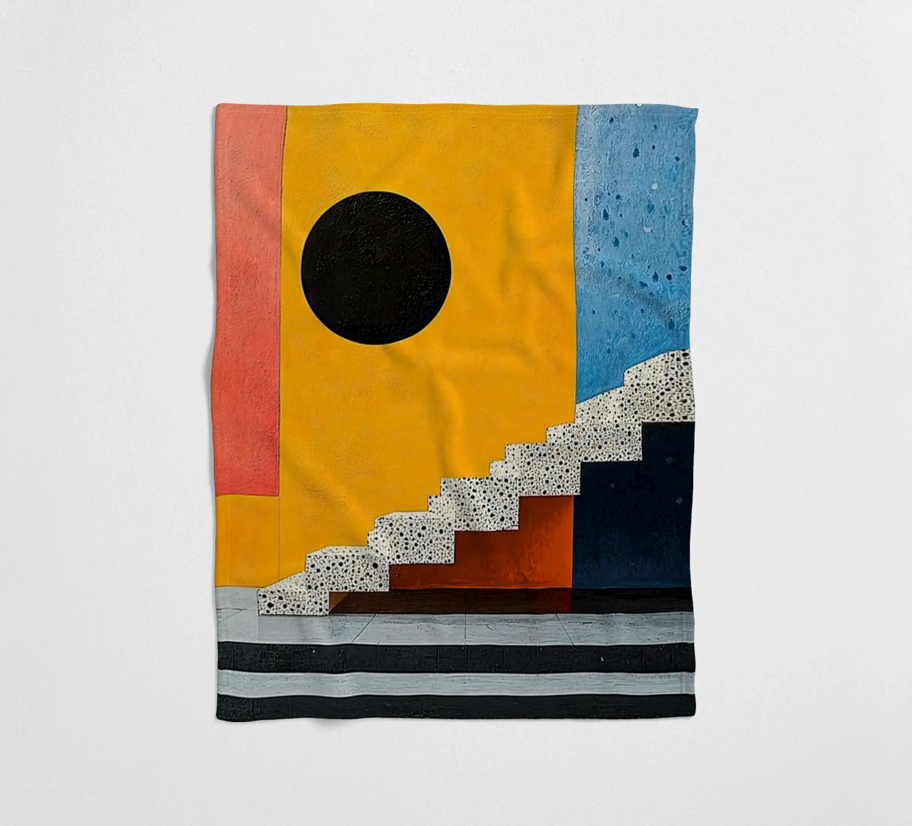 Surrealism Architecture Design Geometry fleece blanket by Nikis Art Studio