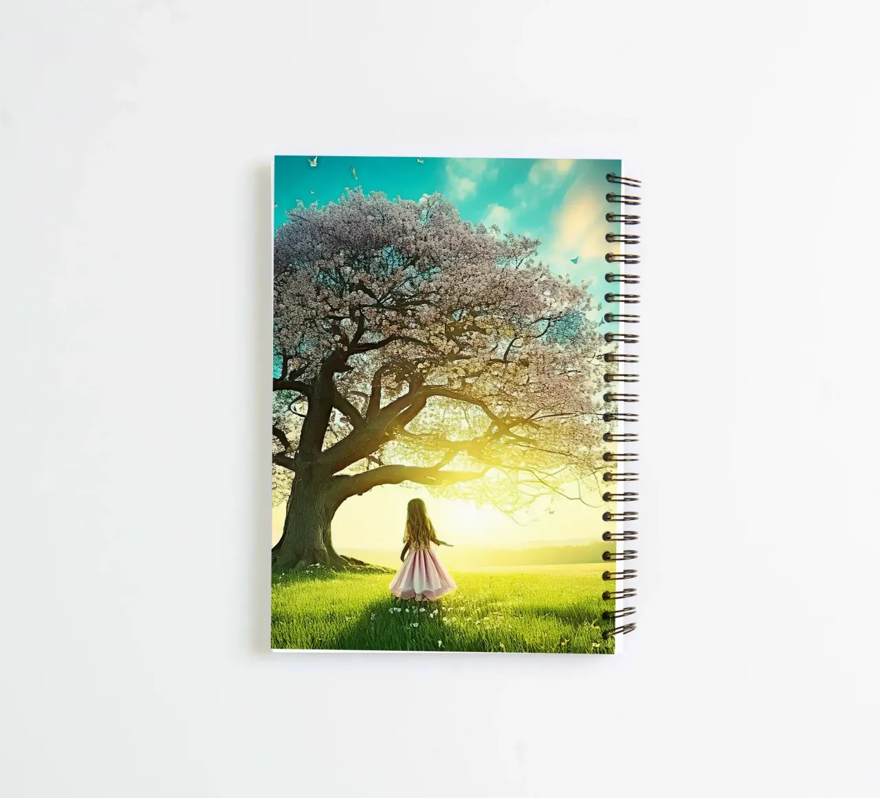 WONDERFUL TREE.Green spiral notebook by Thierry vobmann photography