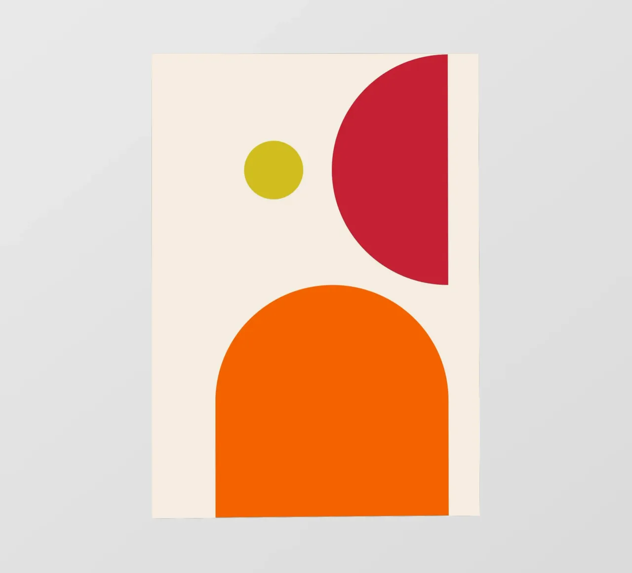 Bauhaus-Inspired Geometric Art Print – Orange, Red & Green pellicola backlit da PrintCessStudio