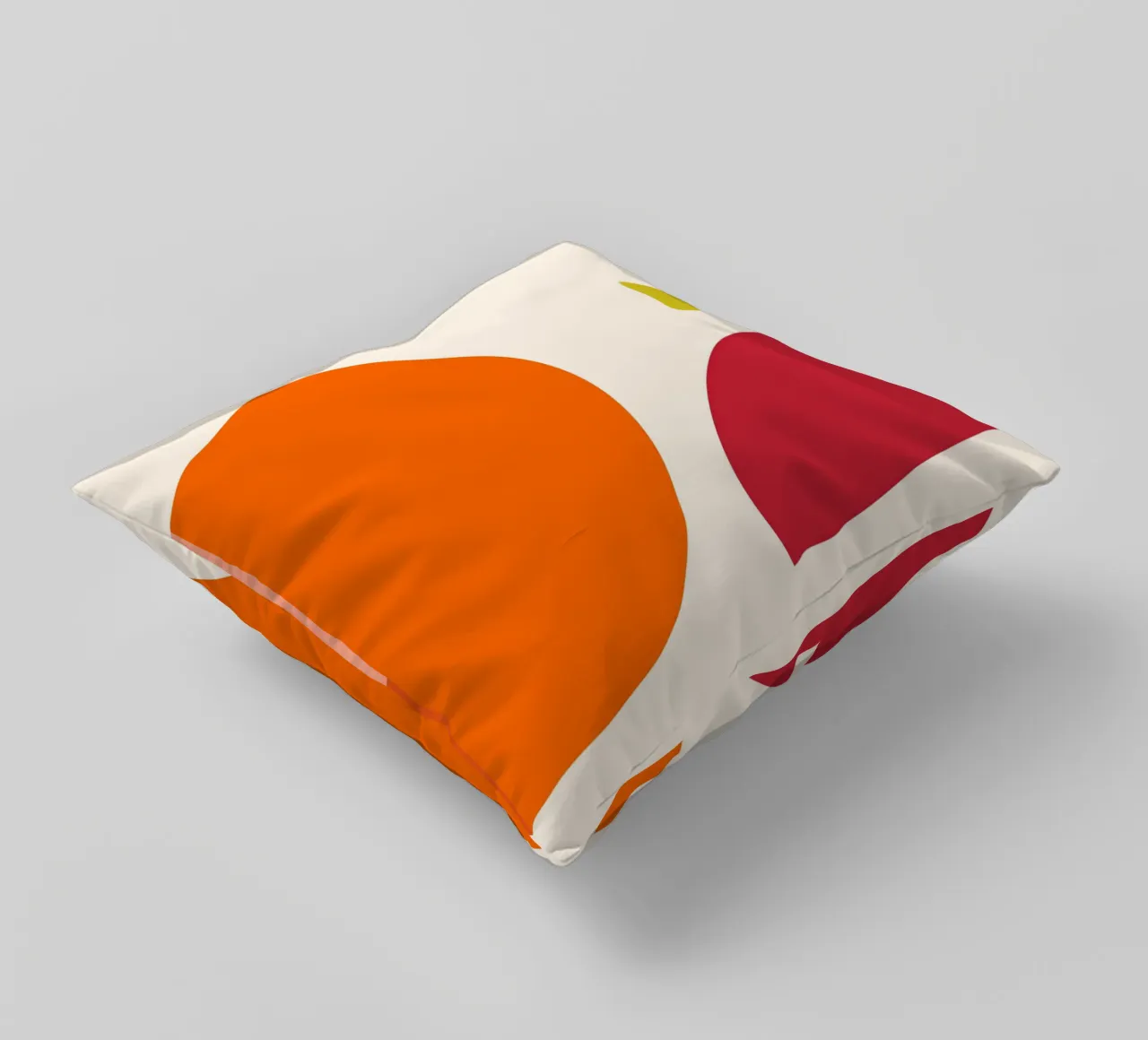 Bauhaus-Inspired Geometric Art Print – Orange, Red & Green cuscino da PrintCessStudio