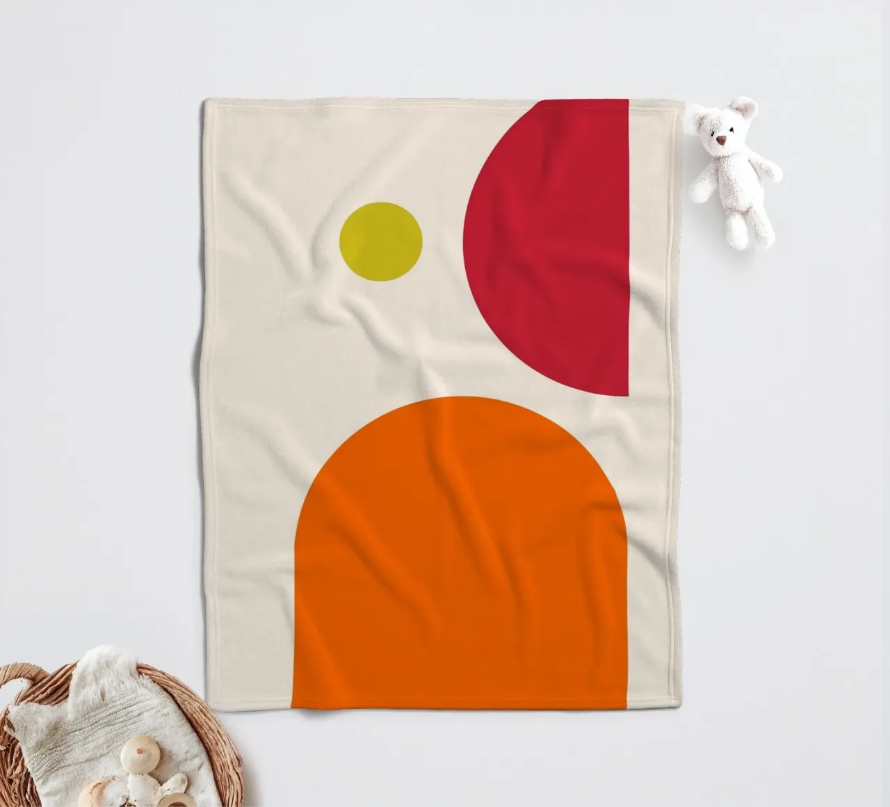 Bauhaus-Inspired Geometric Art Print – Orange, Red & Green coperta in pile da PrintCessStudio