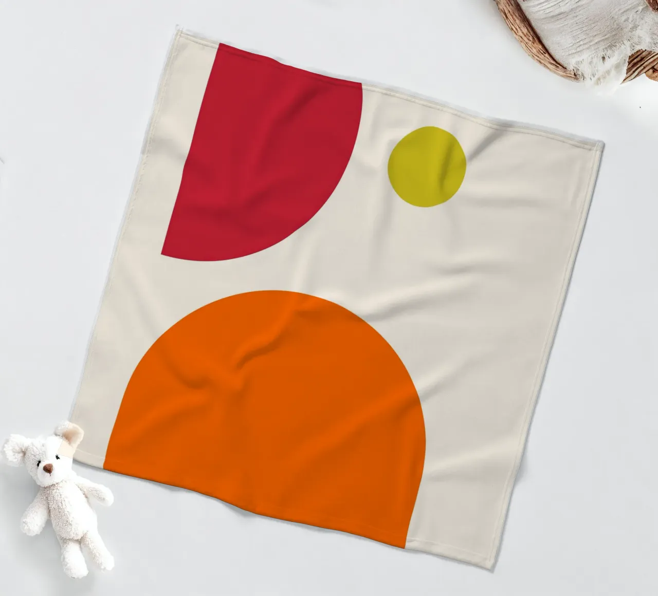 Bauhaus-Inspired Geometric Art Print – Orange, Red & Green coperta in pile da PrintCessStudio