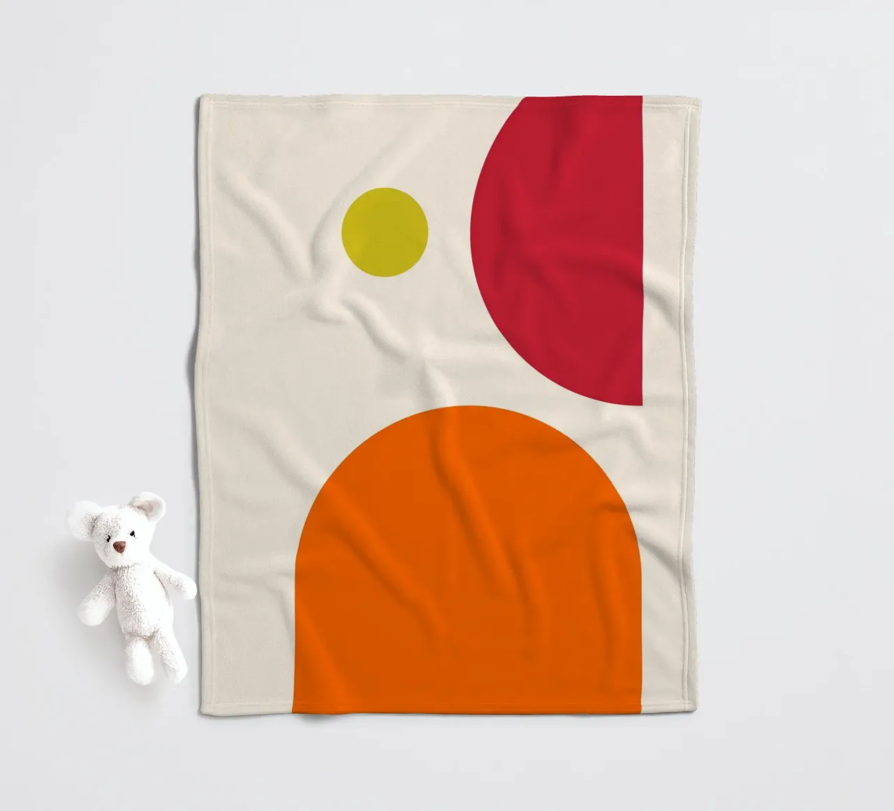 Bauhaus-Inspired Geometric Art Print – Orange, Red & Green coperta in pile da PrintCessStudio