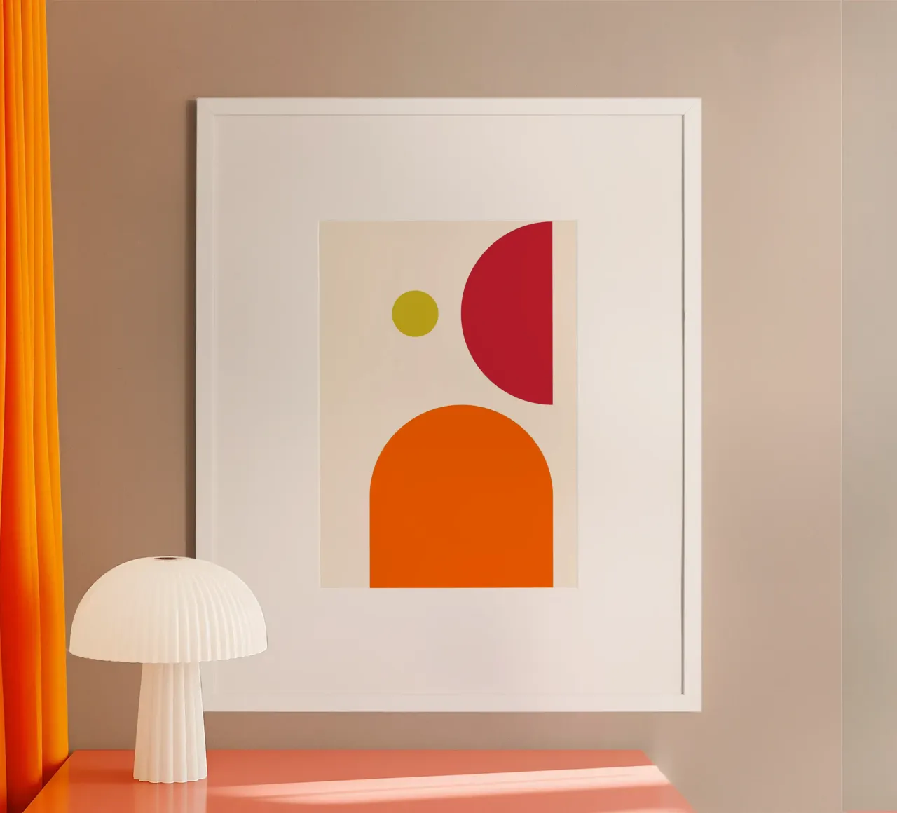 Bauhaus-Inspired Geometric Art Print – Orange, Red & Green carta hahnemühle da PrintCessStudio
