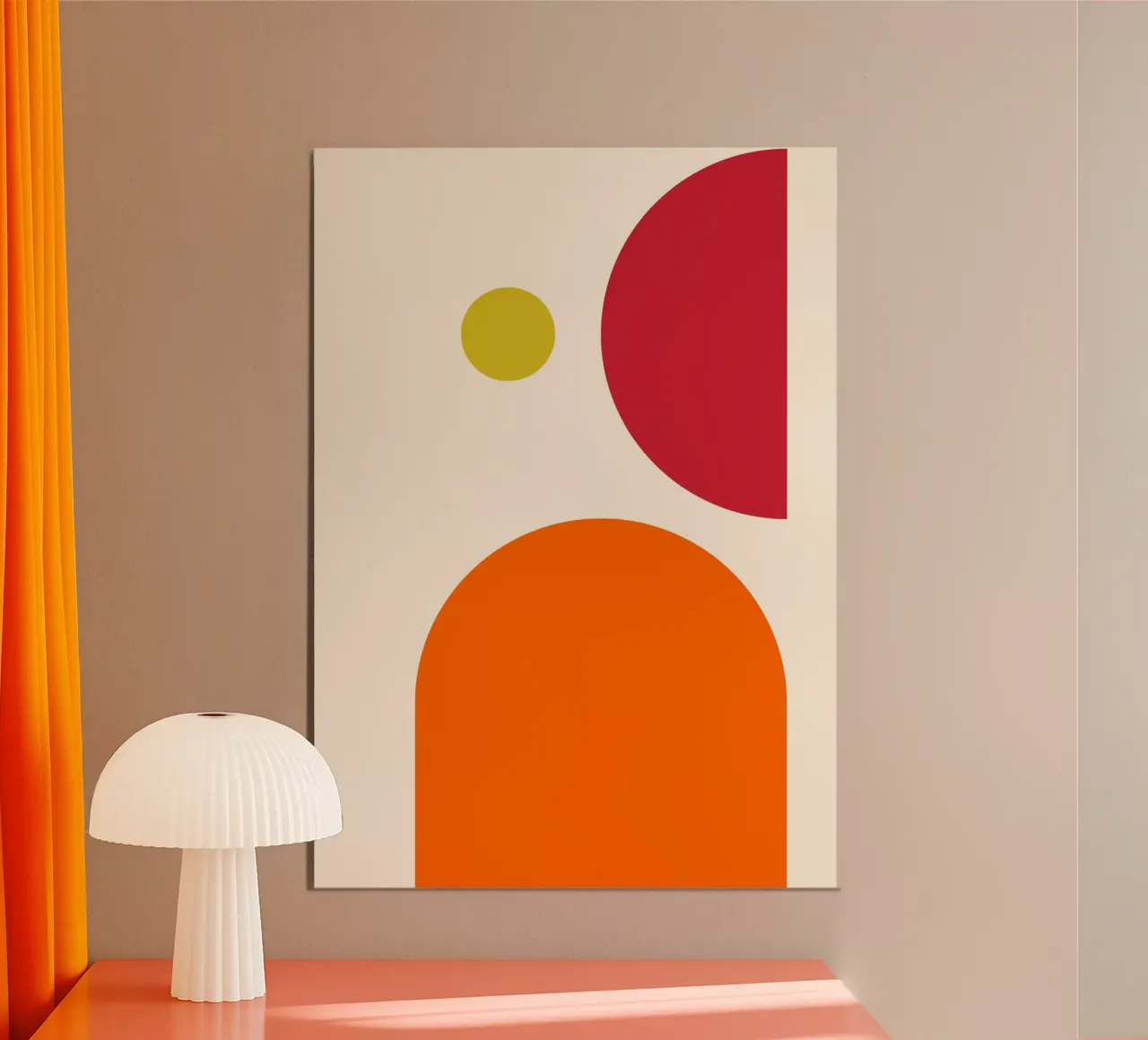 Bauhaus-Inspired Geometric Art Print – Orange, Red & Green carta hahnemühle da PrintCessStudio