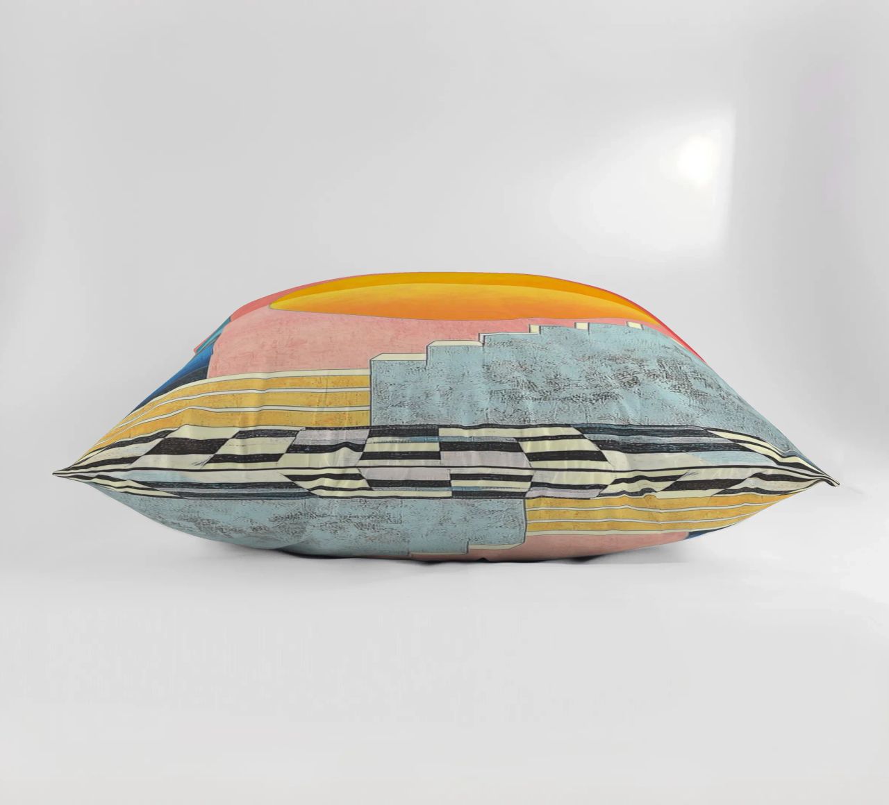 Surrealism Architecture Design Geometry decorative cushion by Nikis Art Studio