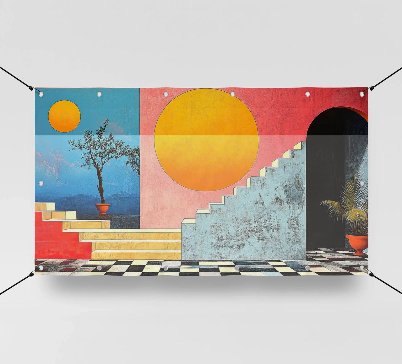 Surréalisme Architecture Design Géométrie bâche pvc de Nikis Art Studio