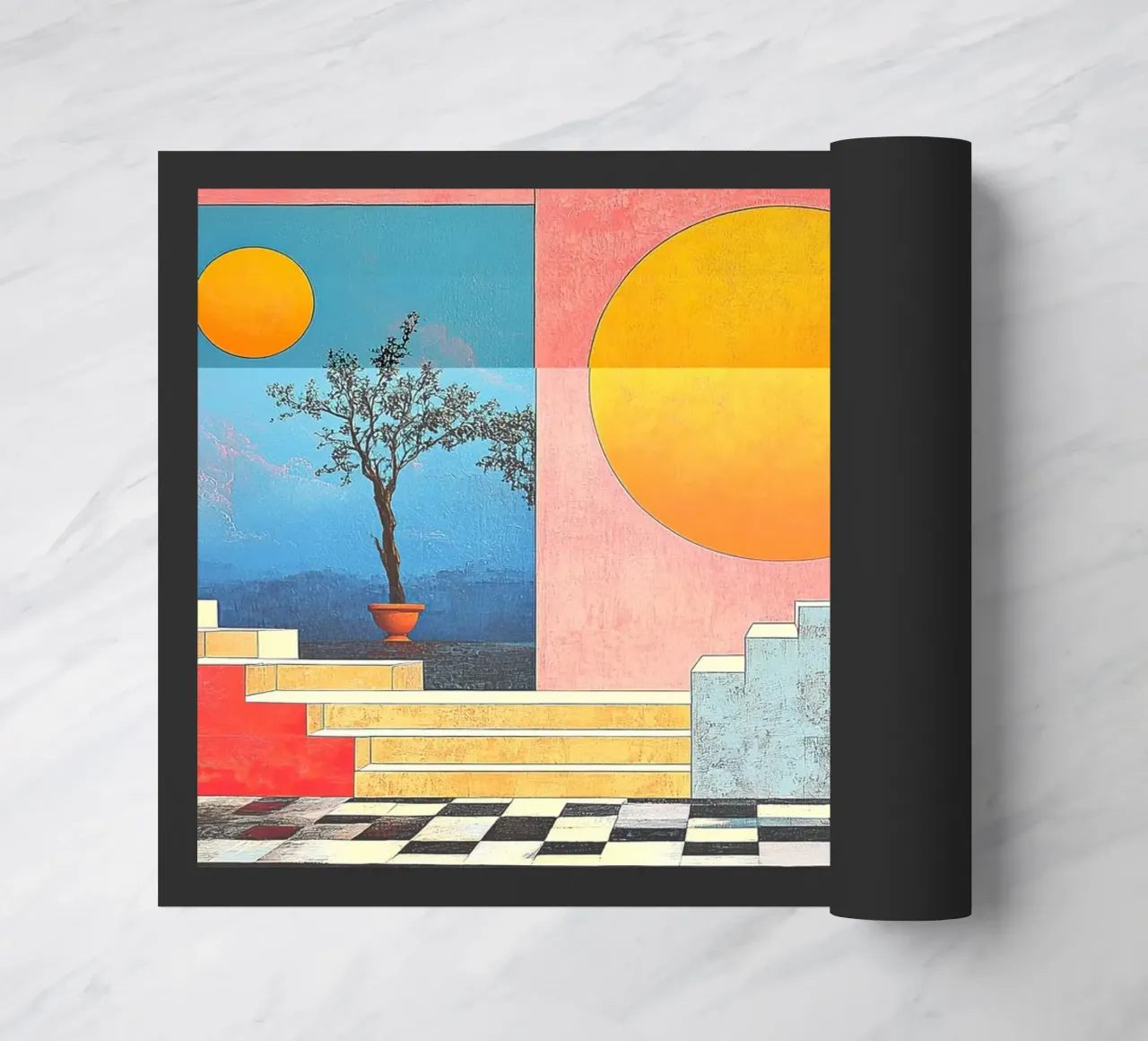 Surrealism Architecture Design Geometry doormat by Nikis Art Studio