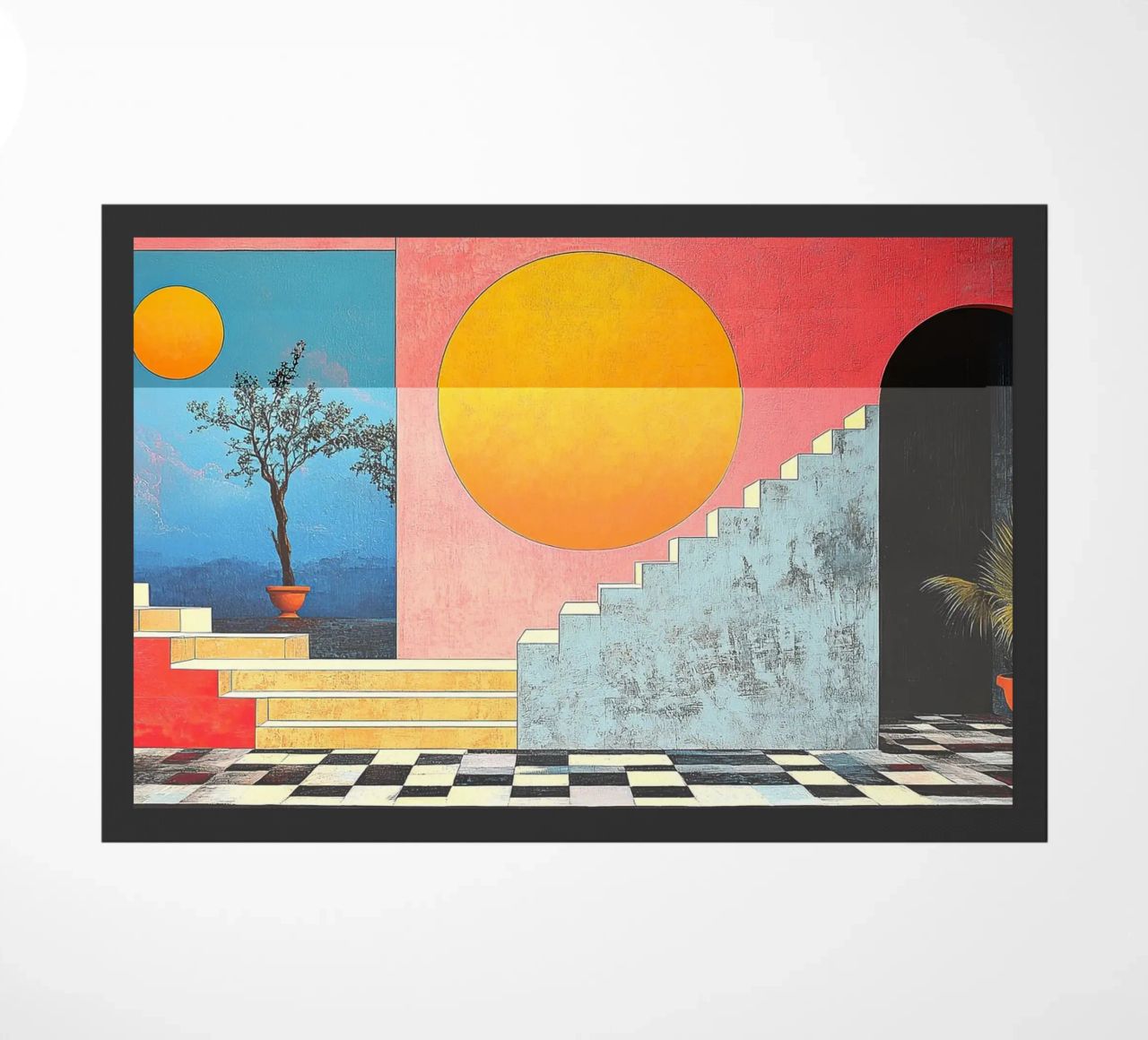 Surrealism Architecture Design Geometry doormat by Nikis Art Studio