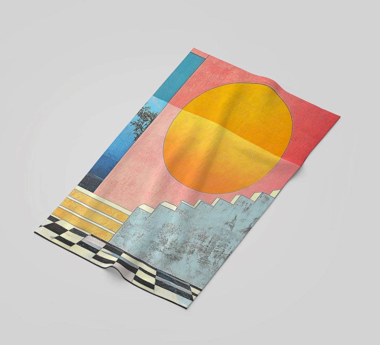 Surrealism Architecture Design Geometry beach towel by Nikis Art Studio