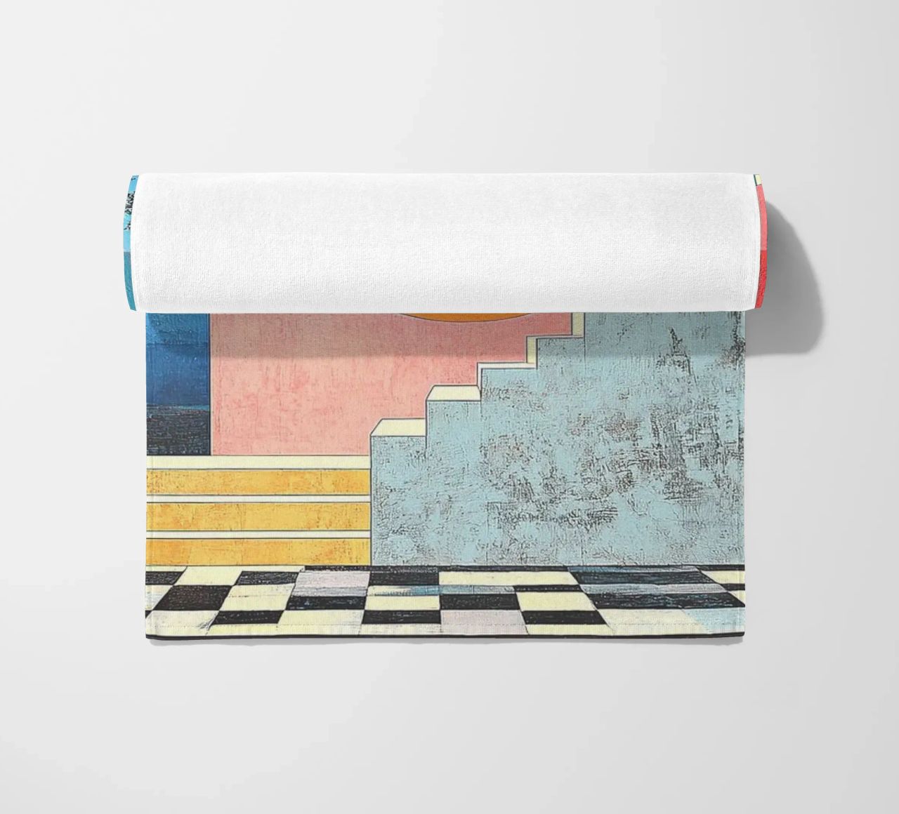 Surrealism Architecture Design Geometry beach towel by Nikis Art Studio
