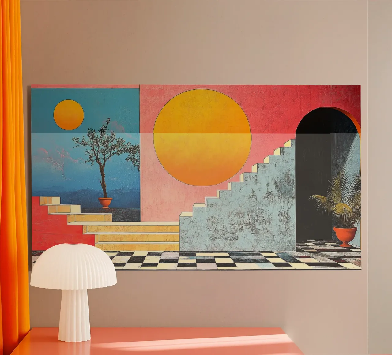 Surrealismus Architektur Design Geometrie Alu-Dibond von Nikis Art Studio