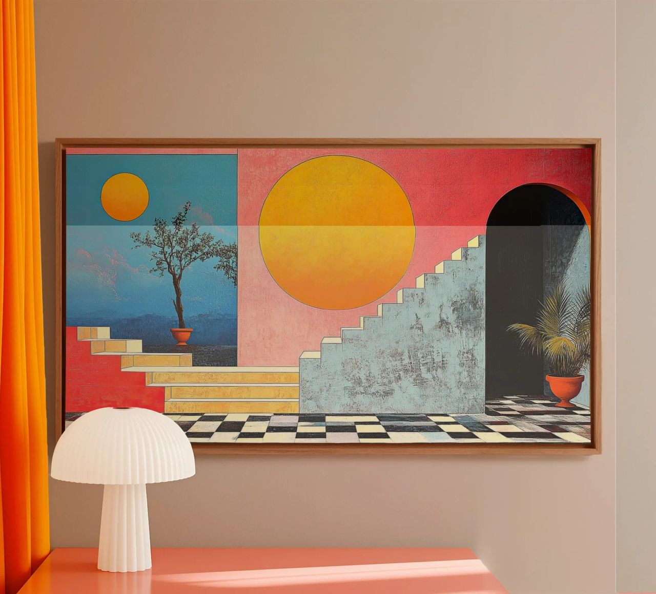 Surrealism Architecture Design Geometry canvas by Nikis Art Studio