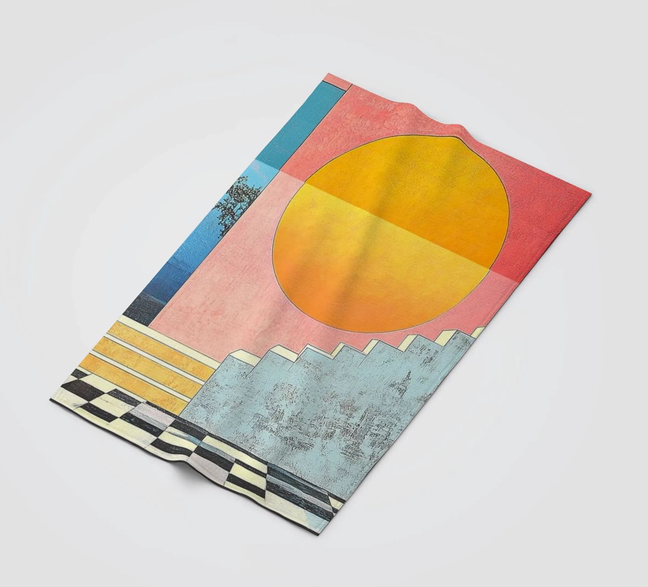Surrealism Architecture Design Geometry fleece blanket by Nikis Art Studio