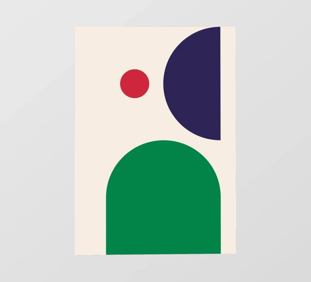 Dynamic Bauhaus Geometric Art Print – Bold Blue, Red & Green papier peint photo de PrintCessStudio