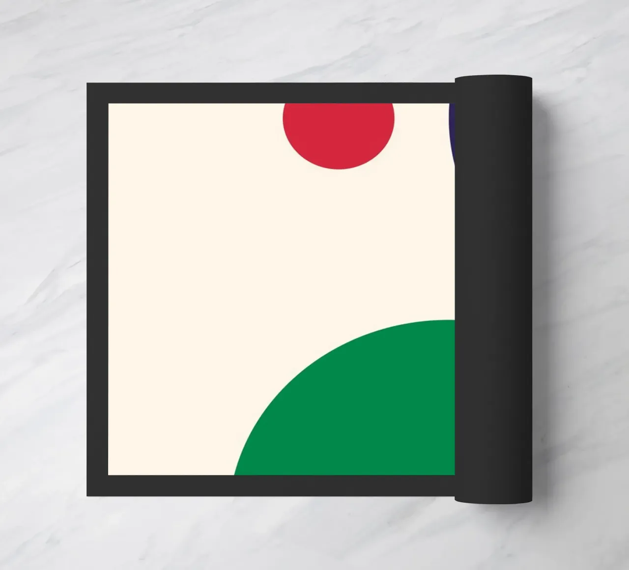 Dynamic Bauhaus Geometric Art Print – Bold Blue, Red & Green zerbino da PrintCessStudio