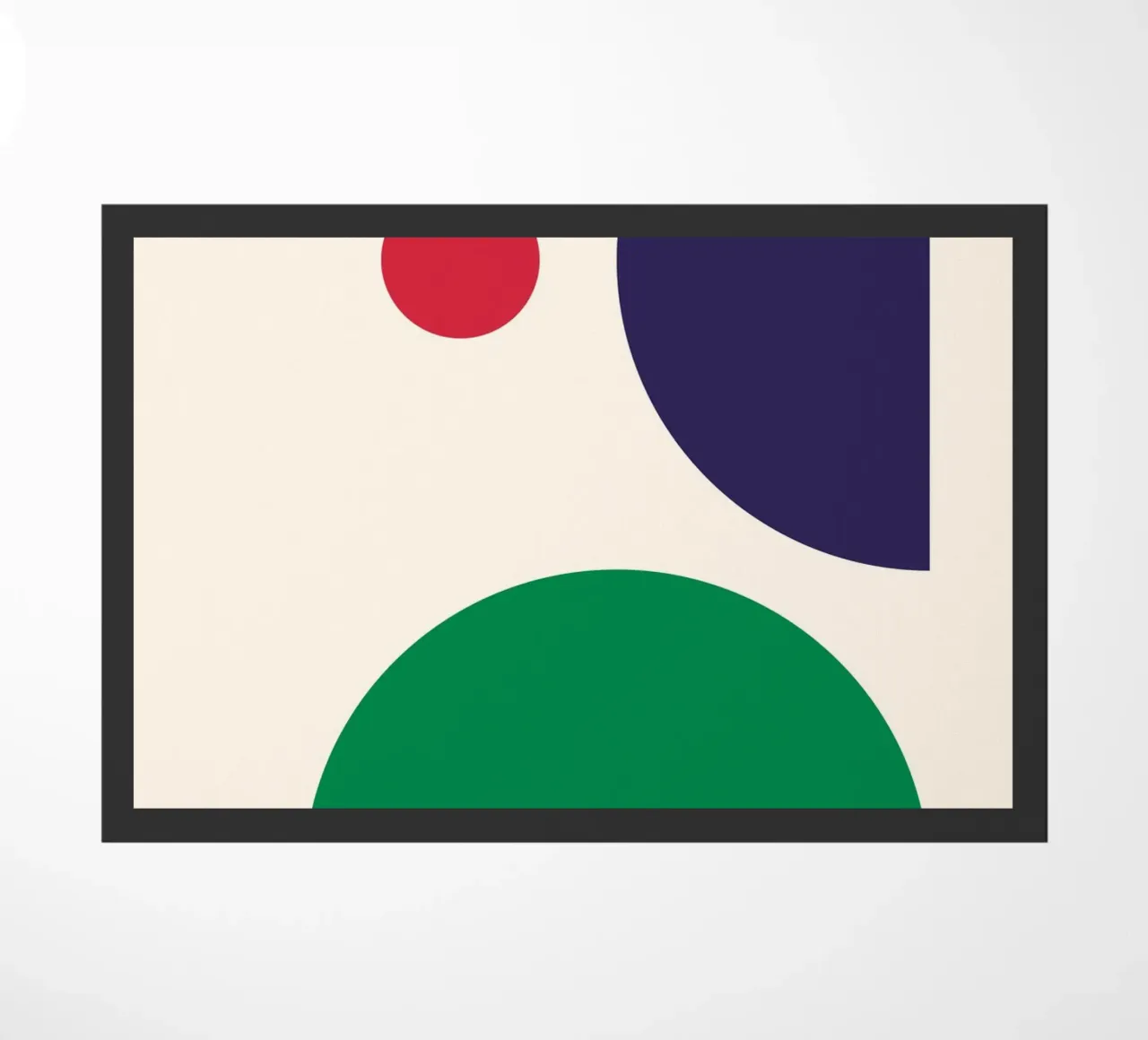 Dynamic Bauhaus Geometric Art Print – Bold Blue, Red & Green zerbino da PrintCessStudio